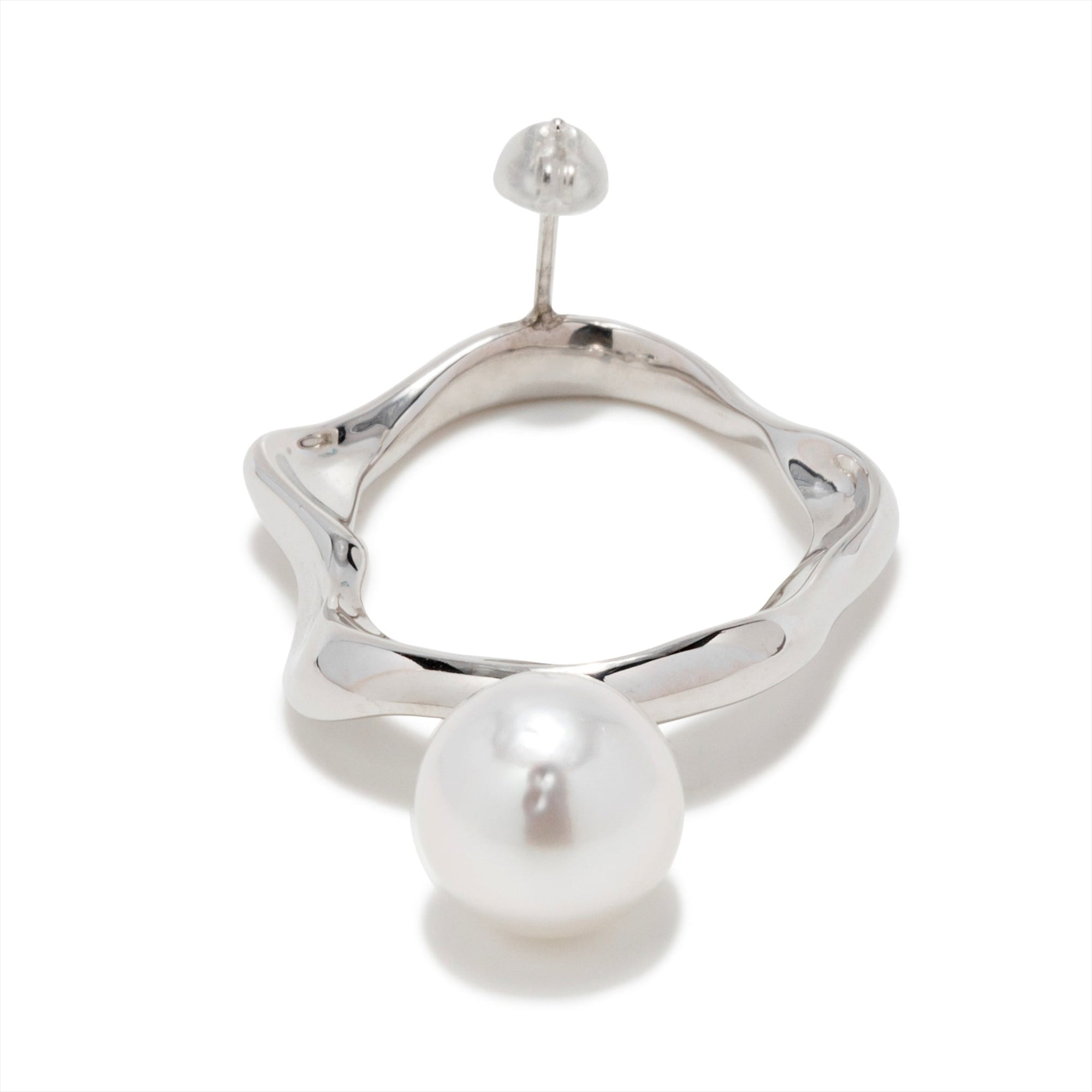 Marissa Earring Wave/Outside (Single) Freshwater Pearl 10mmUP SV925/K18WG