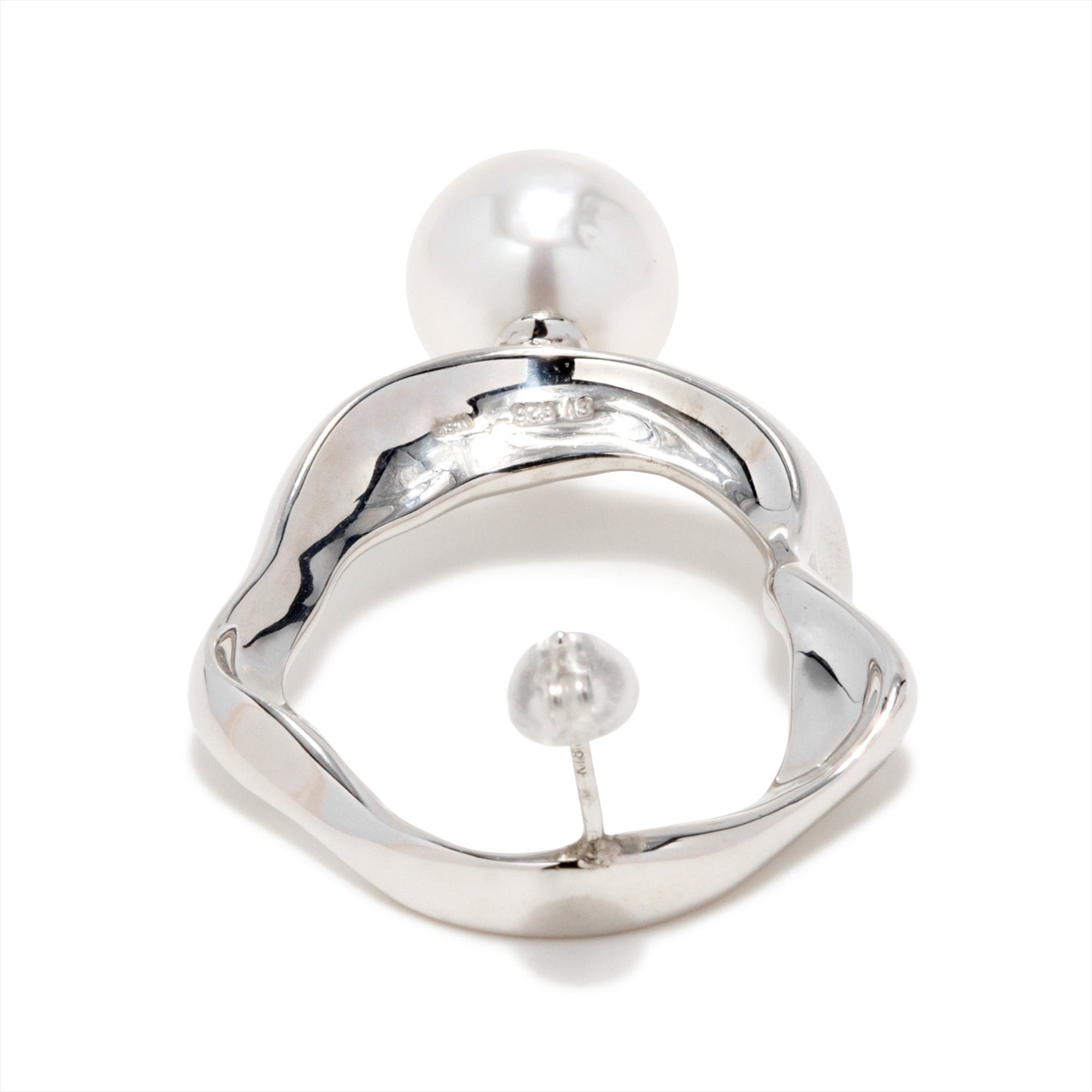 Marissa Earring Wave/Outside (Single) Freshwater Pearl 10mmUP SV925/K18WG