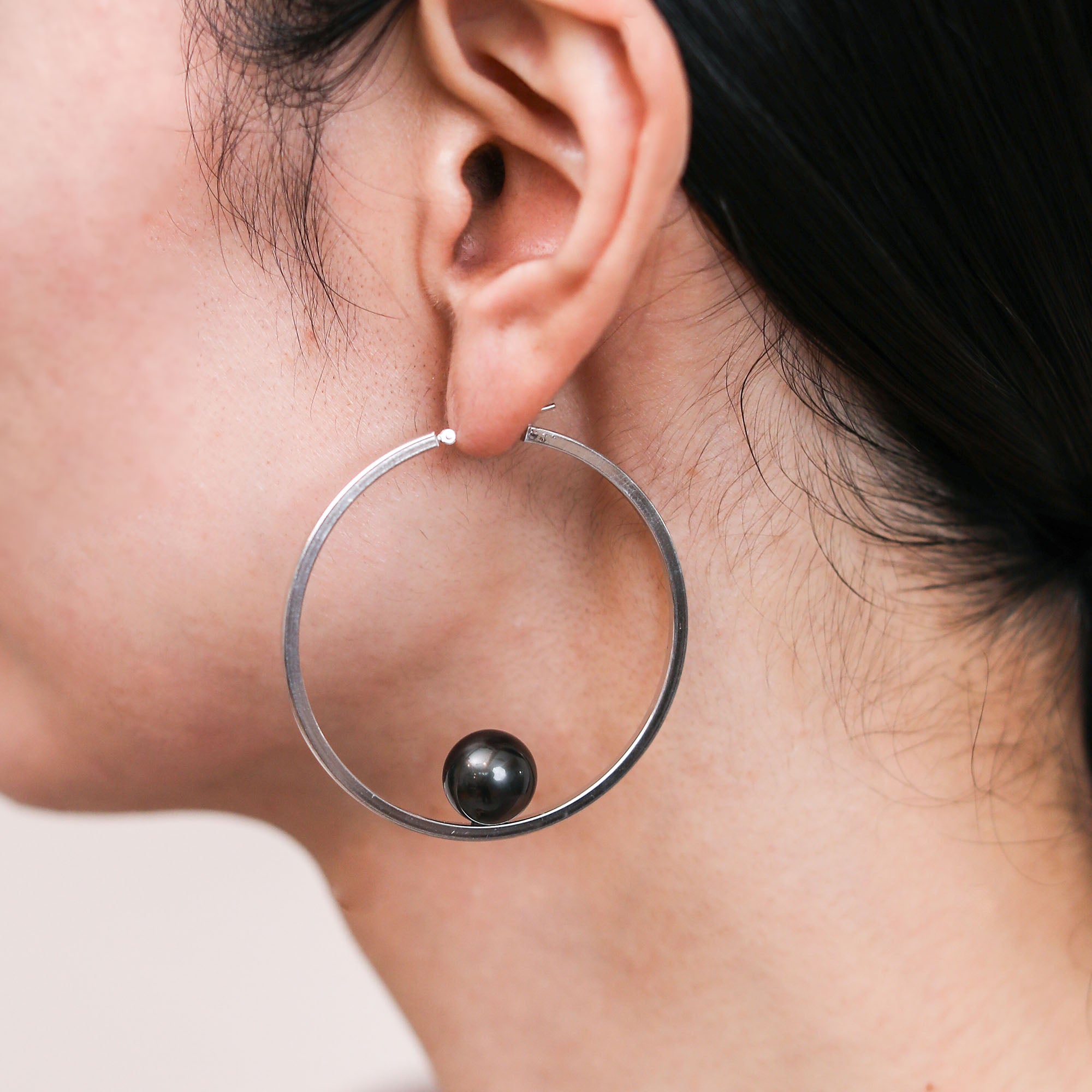 Mirage Earring Tahitian Pearl 11mmUP SV925/K14WG