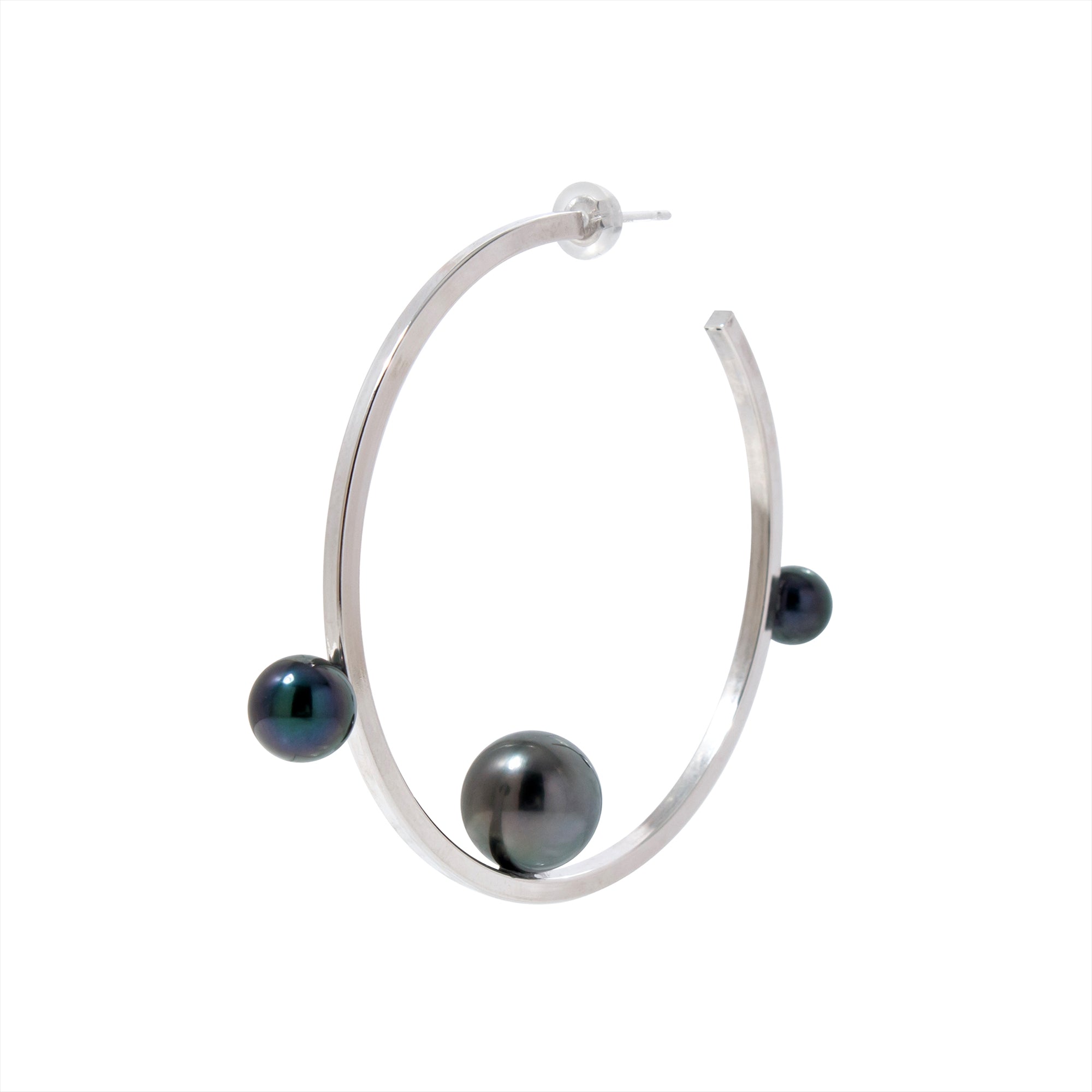 Mirage Earring Tahitian/Akoya Black Pearl 6–11mm SV925/K14WG