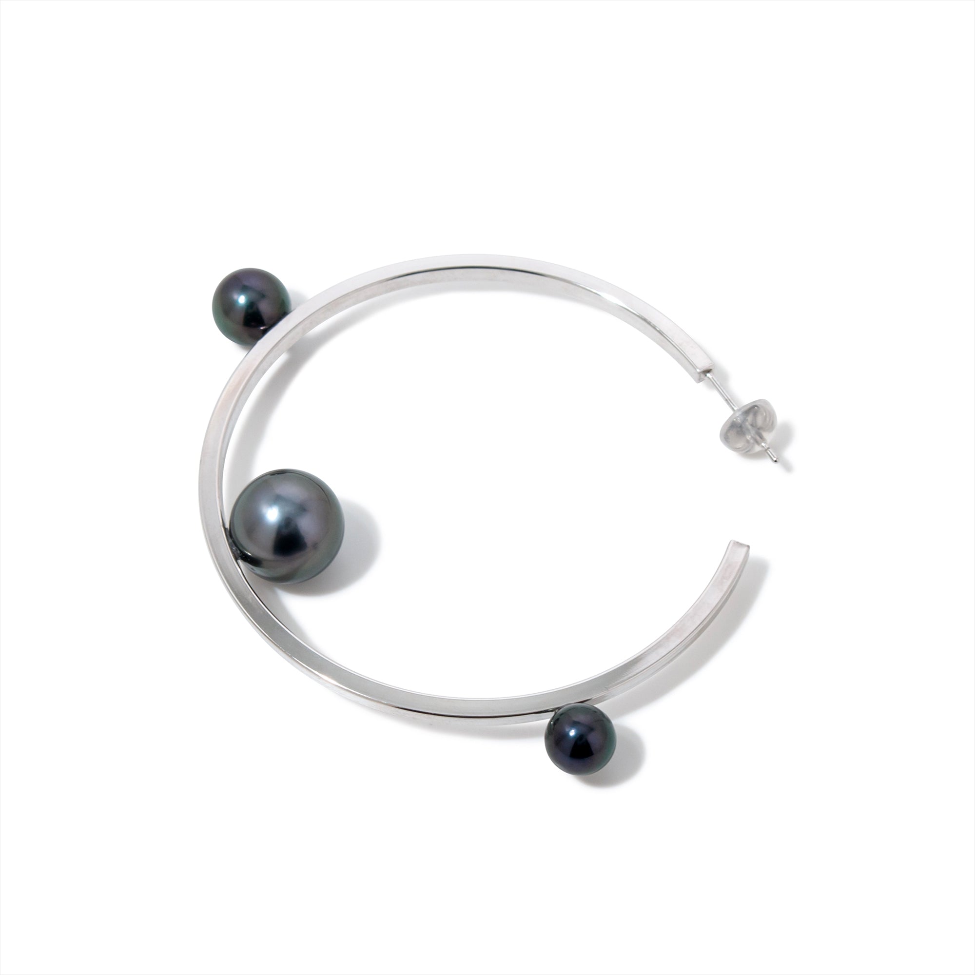 Mirage Earring Tahitian/Akoya Black Pearl 6–11mm SV925/K14WG