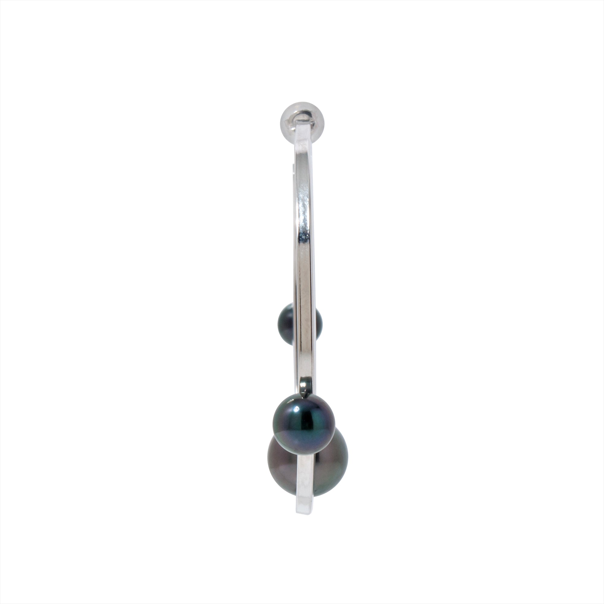 Mirage Earring Tahitian/Akoya Black Pearl 6–11mm SV925/K14WG