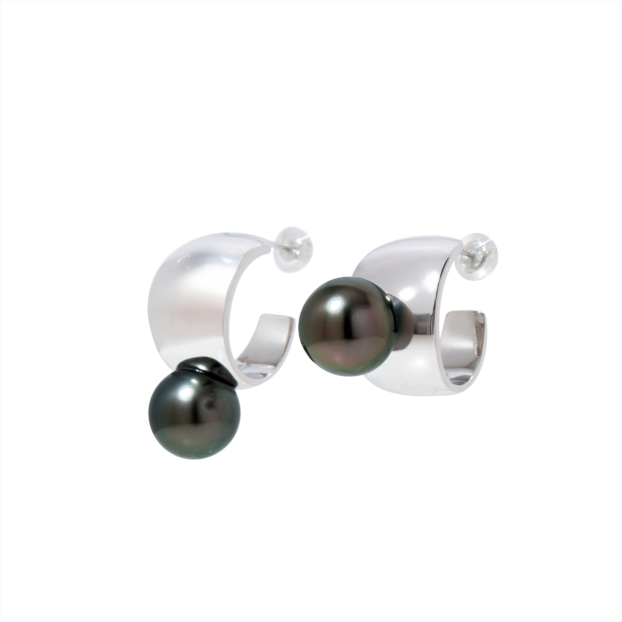 Margot Earrings Tahitian Pearl 11mmUP SV925/K18WG