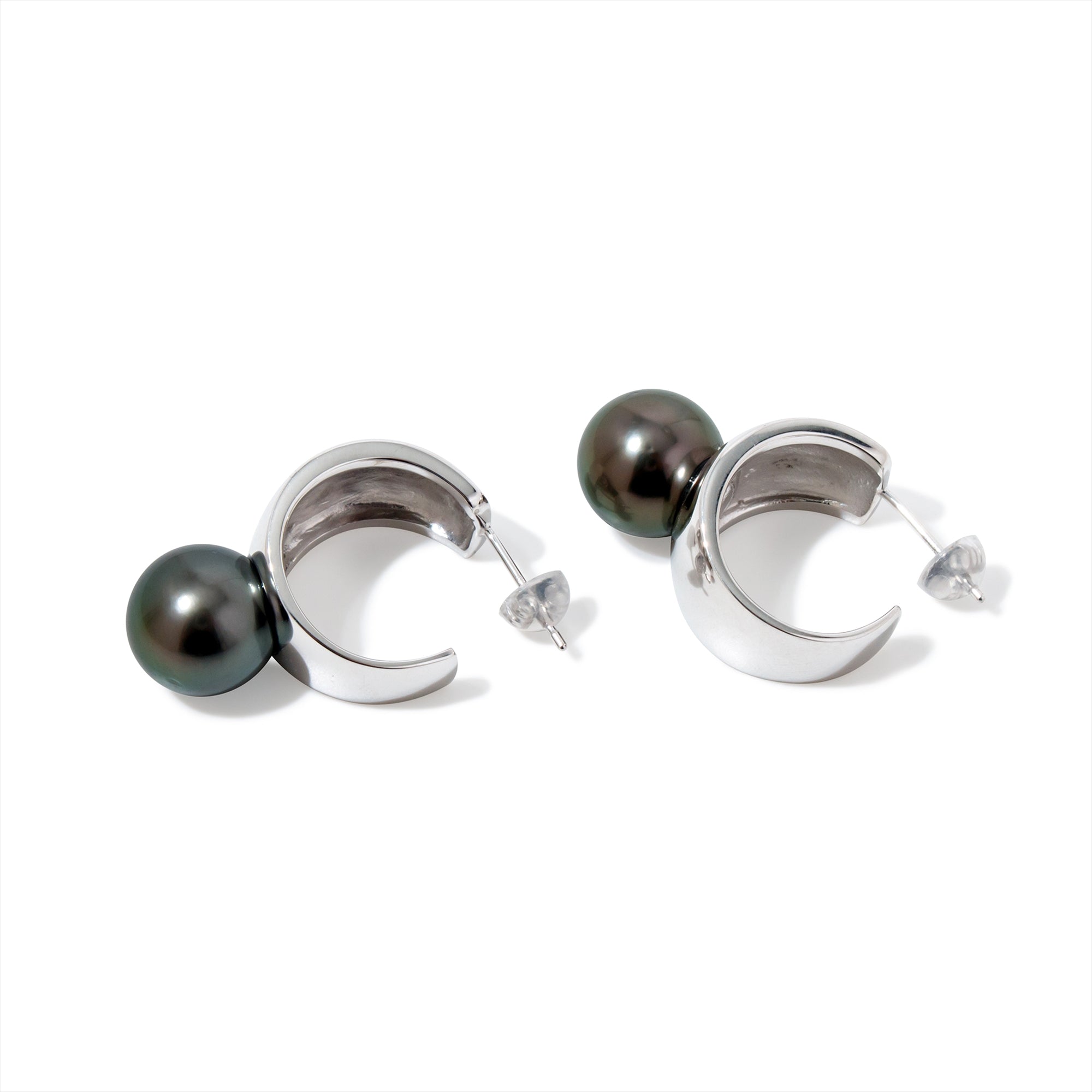 Margot Earrings Tahitian Pearl 11mmUP SV925/K18WG