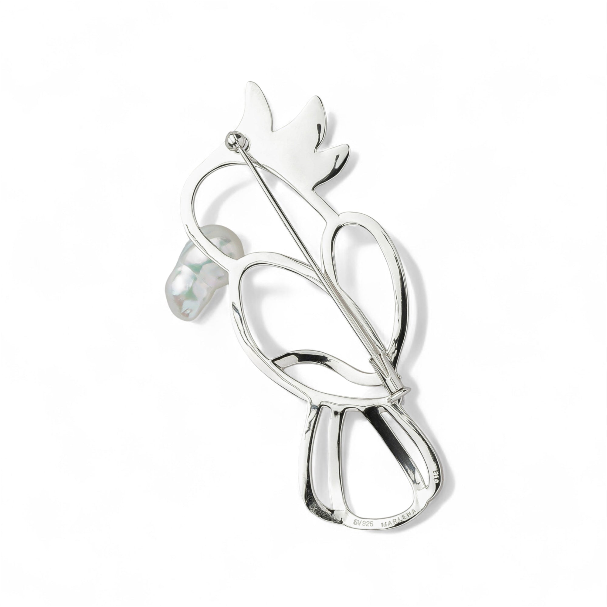 Parler Baroque Pearl Brooch Akoya Pearl 9mmUP SV925 Diamond