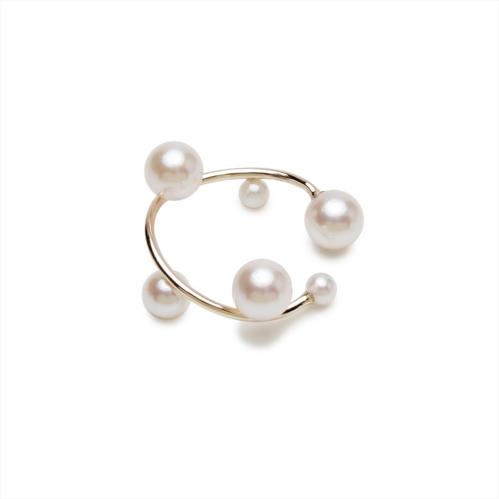 Mabelle 耳夹 Akoya Pearl 3.0-6.0mm K10YG/K10WG