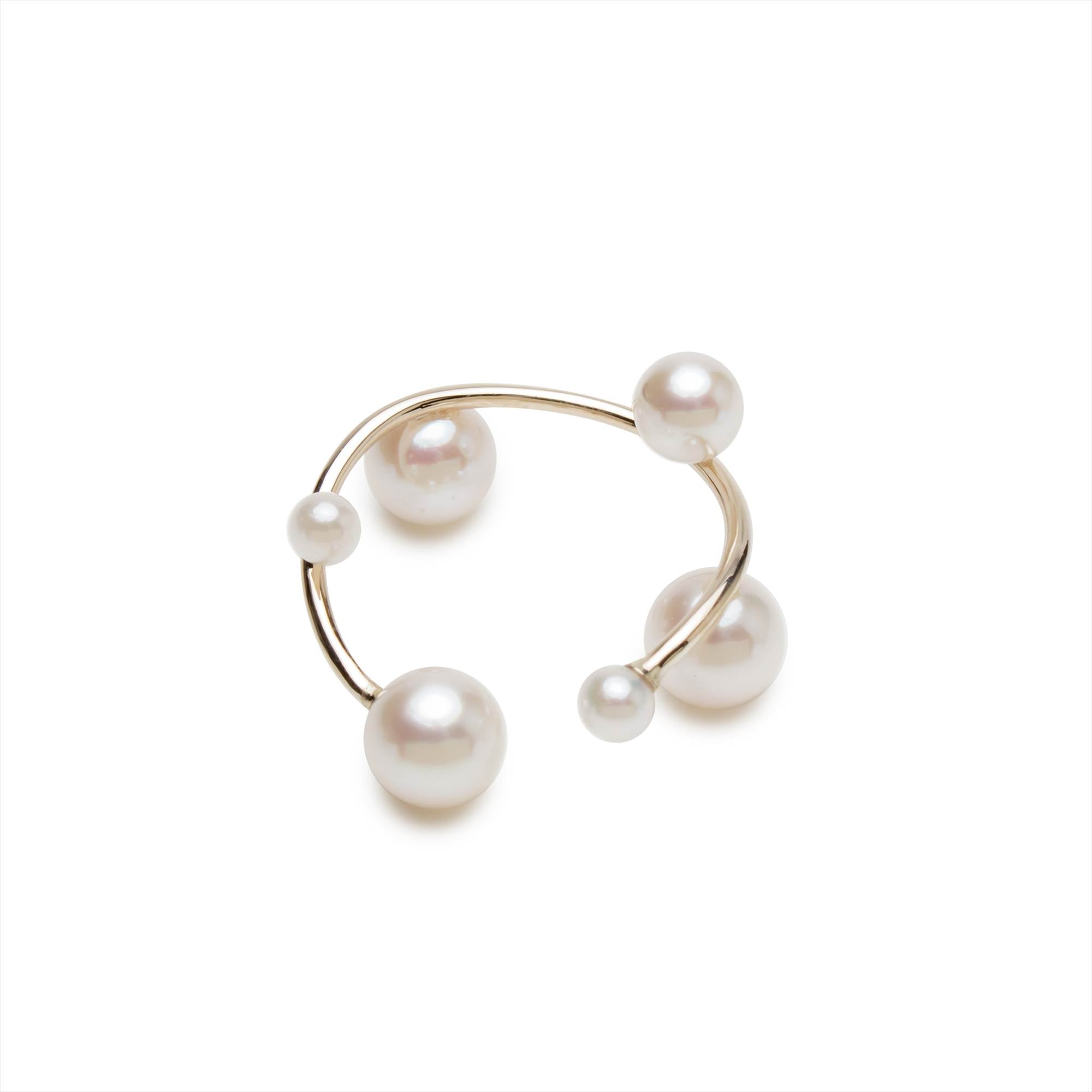 Mabelle 耳夹 Akoya Pearl 3.0-6.0mm K10YG/K10WG