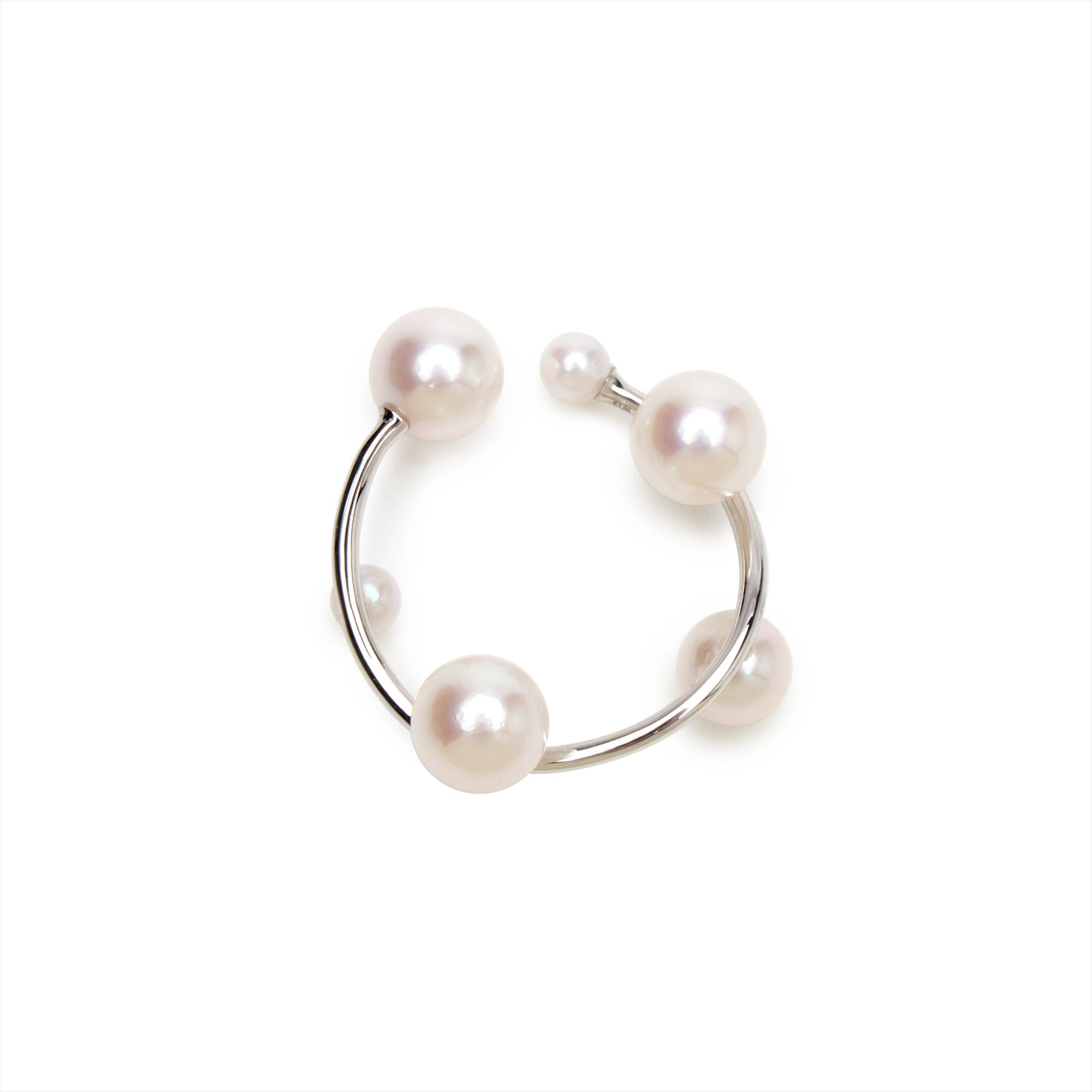 Mabelle 耳夹 Akoya Pearl 3.0-6.0mm K10YG/K10WG