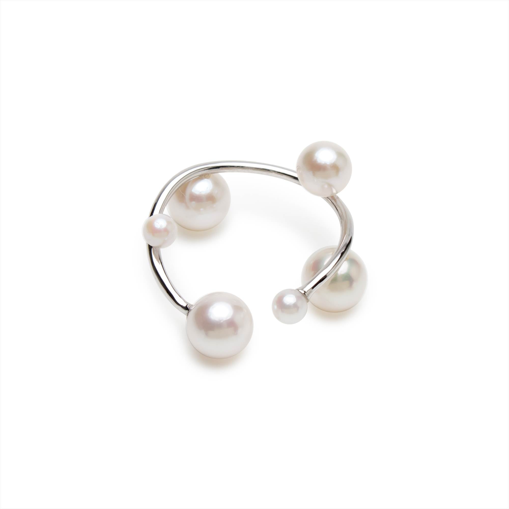 Mabelle 耳夹 Akoya Pearl 3.0-6.0mm K10YG/K10WG